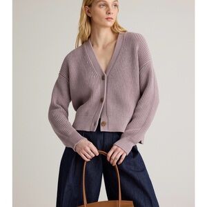 Quince Light Purple Cardigan Sweater